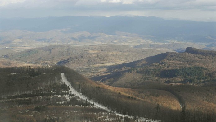 Letecký pohľad na slovensko-ukrajinskú hranicu.