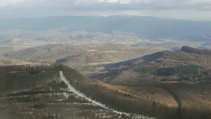 Letecký pohľad na slovensko-ukrajinskú hranicu.