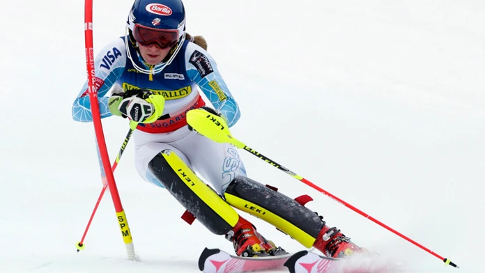 Na archívnej snímke z 28. marca 2015 americká lyžiarka  Mikaela Shiffrinová.