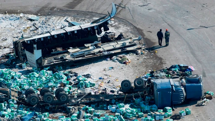 Autobus, v ktorom zahynuli mladí hokejisti