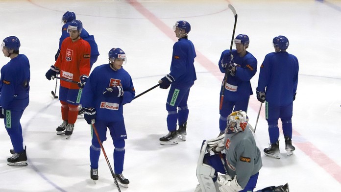 Tréning  slovenskej hokejovej reprezentácie do 20 rokov pred prípravou na juniorský svetový šampionát vo Švédsku