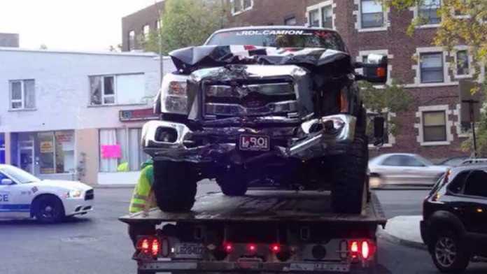 Auto Zacka Kassian po nehode.