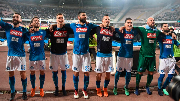 Marek Hamšík so spoluhráčmi z SSC Neapol.