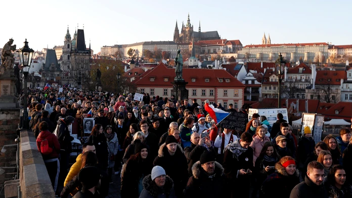 Demonštrácie v Prahe.