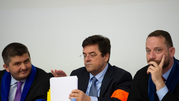 Marian Kočner prichádza na hlavné pojednávanie v kauze falšovania zmeniek.