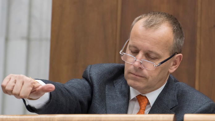 Tomáš Ďubek zo Zlatých Moraviec počas tlačovky pred začiatkom jarnej časti sezóny.
