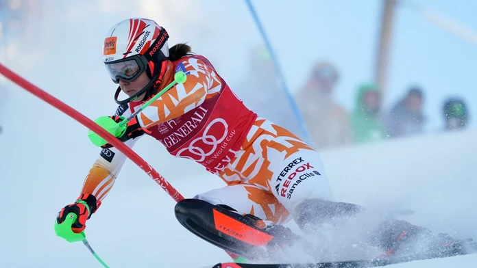 Na snímke slovenská lyžiarka Petra Vlhová na trati v 1. kole slalomu žien Svetového pohára v alpskom lyžovaní vo fínskom Levi.