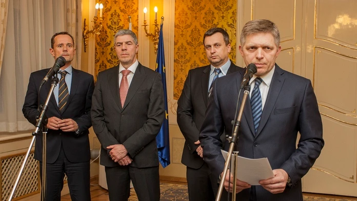 Lídri vládnej koalície na archívnej snímke.