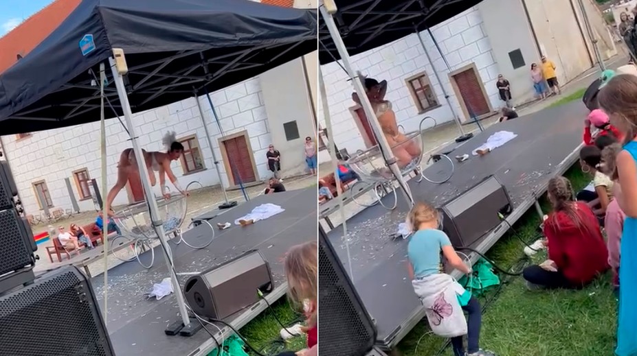 VIDEO: Organizátor slávností vína v českom Třebíči lákal na bohatý program pre deti. Tie nakoniec sledovali striptíz