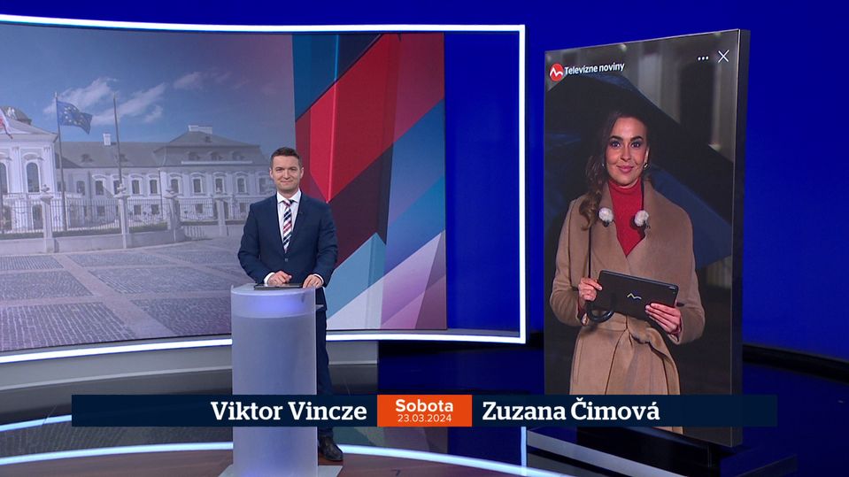 Viktor Vincze a Zuzana Čimová v relácii Televízne noviny