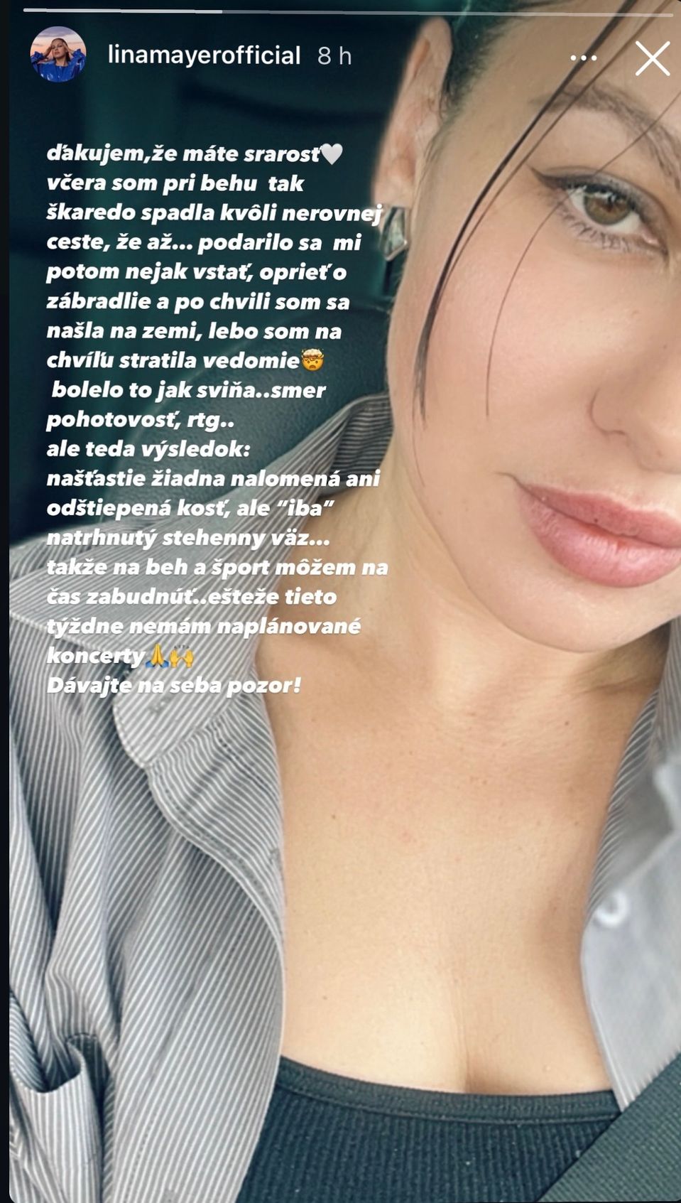 Lina Mayer mala nehodu