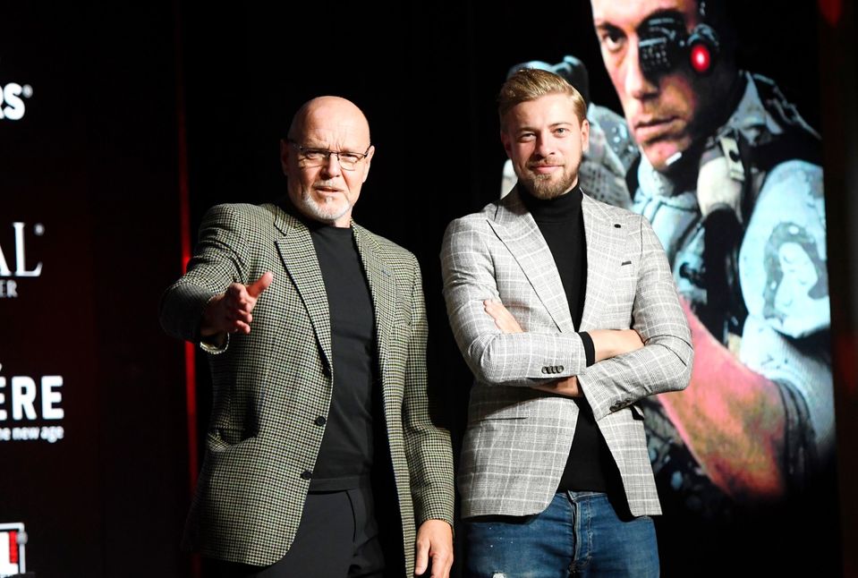 Marek Vašut a Petr Větrovský na tlačovej konferencii k Noci s legendou