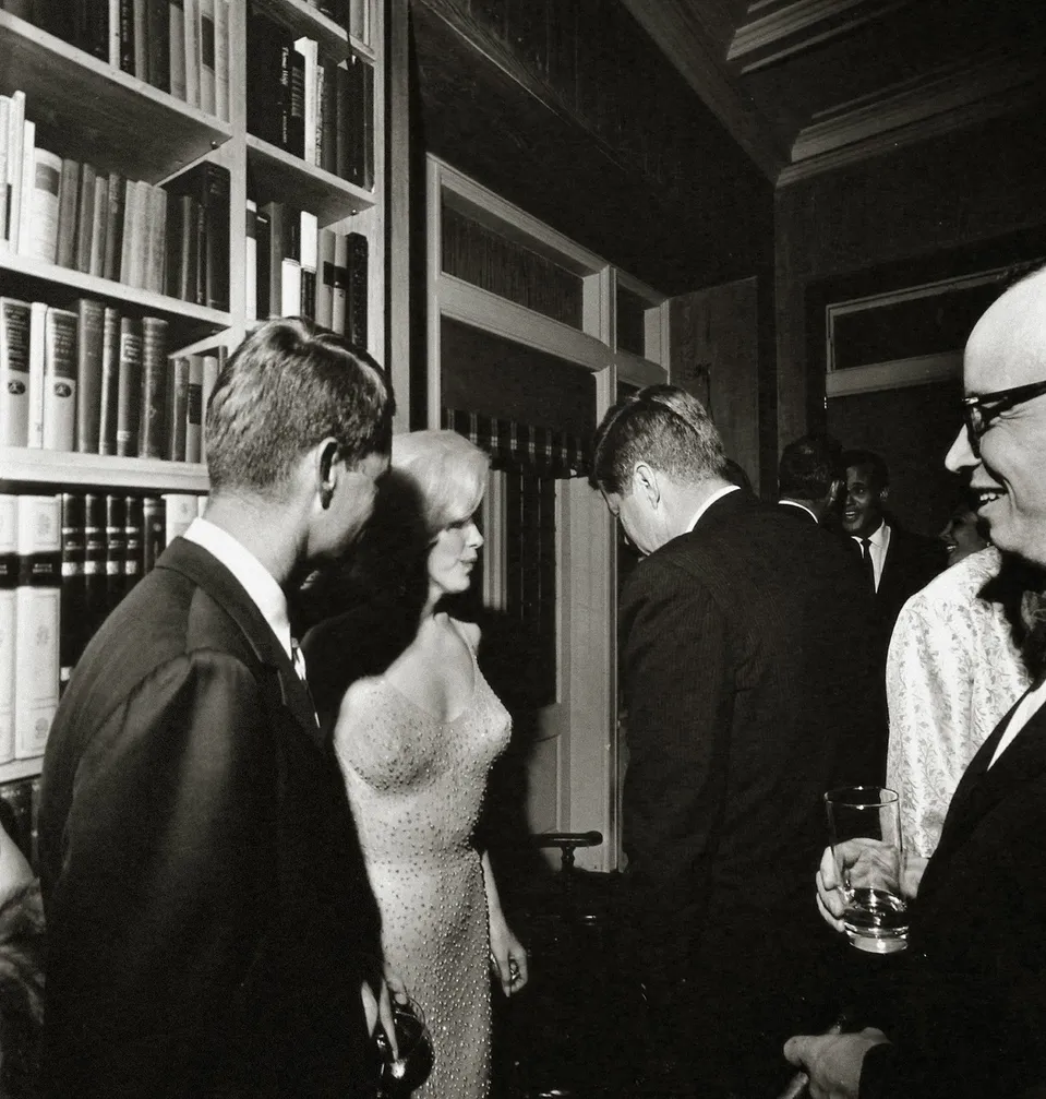 Marilyn Monroe v zákulisí s prezidentom Johnom F. Kennedym