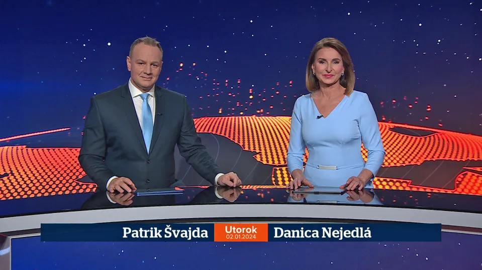 Patrik Švajda a Danica Nejedlá v relácii Televízne noviny