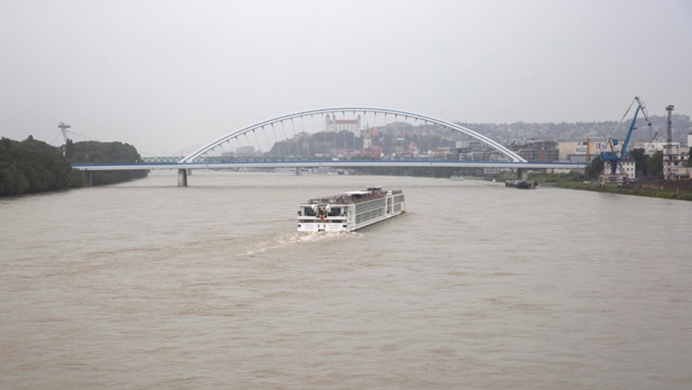 Zvýšená hladina Dunaja v Bratislave. 