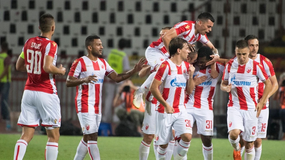 Gólová radosť futbalistov Crvenej zvezdy Belehrad v prvom zápase 3. predkola LM proti Trnave.