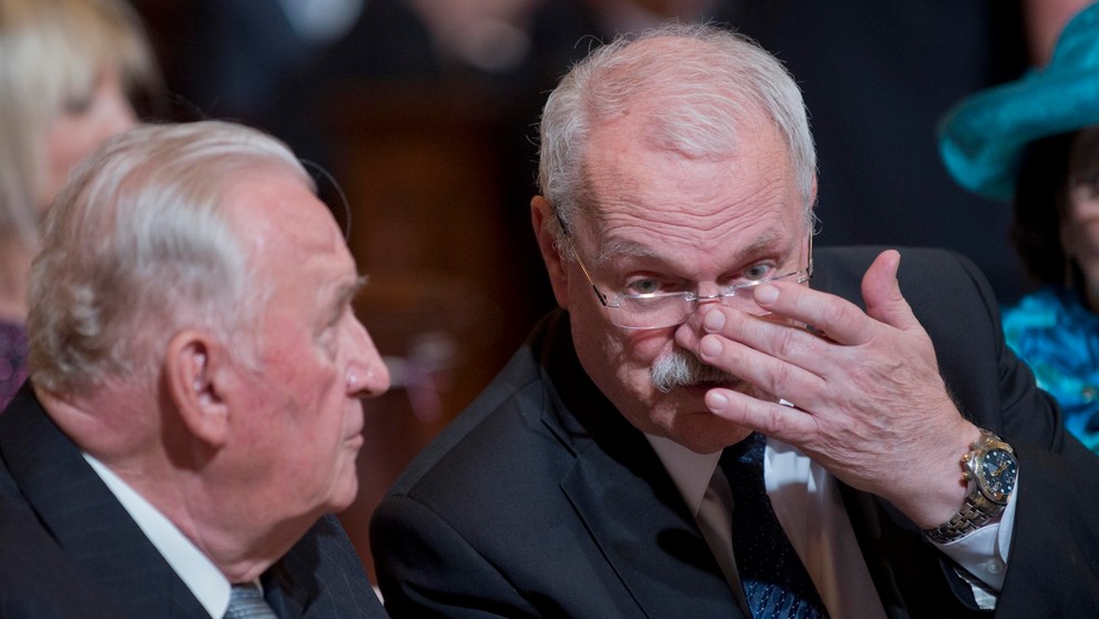 Na archívnej snímke Michal Kováč a Ivan Gašparovič.