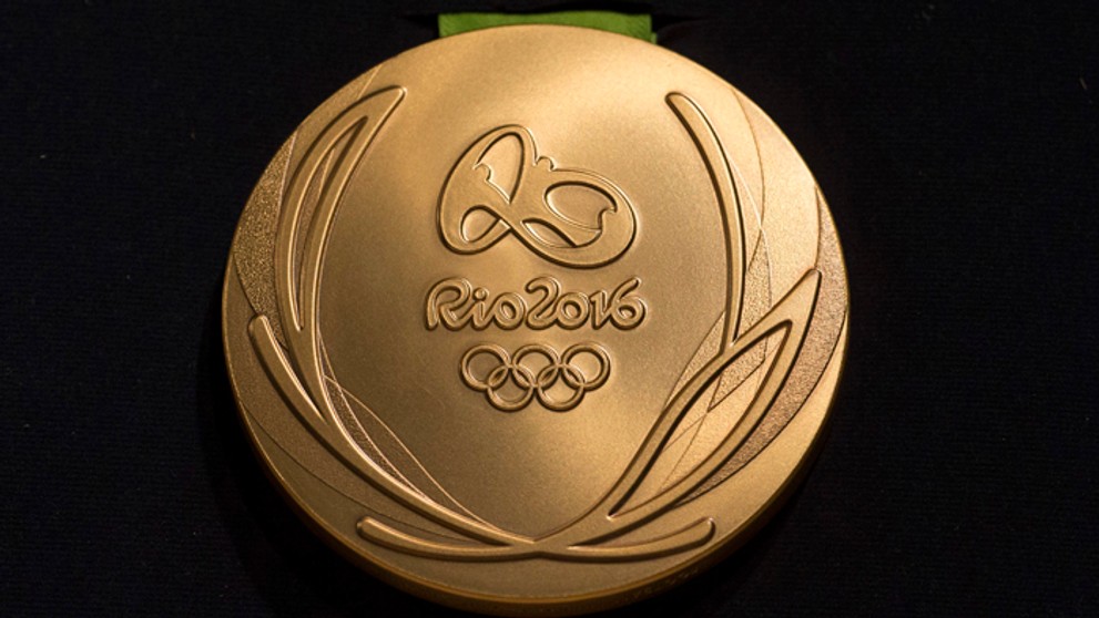  Na snímke líc zlatej olympijskej medaily.