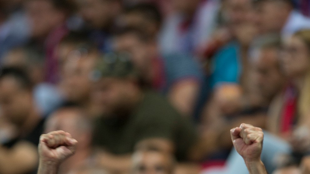 Slovenský fanúšik počas zápasu s Anglickom v kvalifikácii MS 2018.