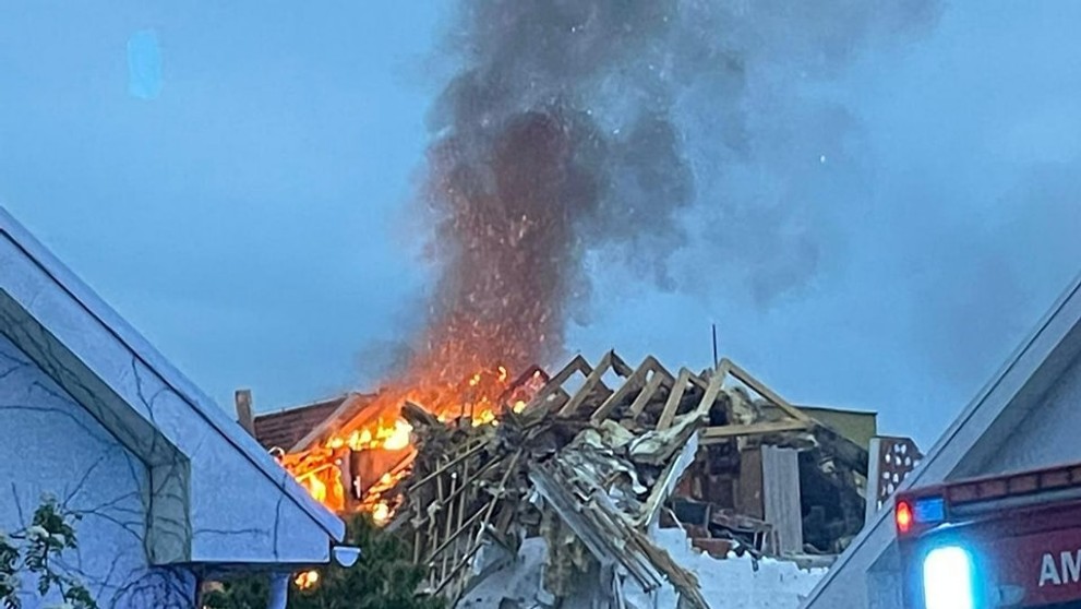 Explózia v obci Biely Kostol.