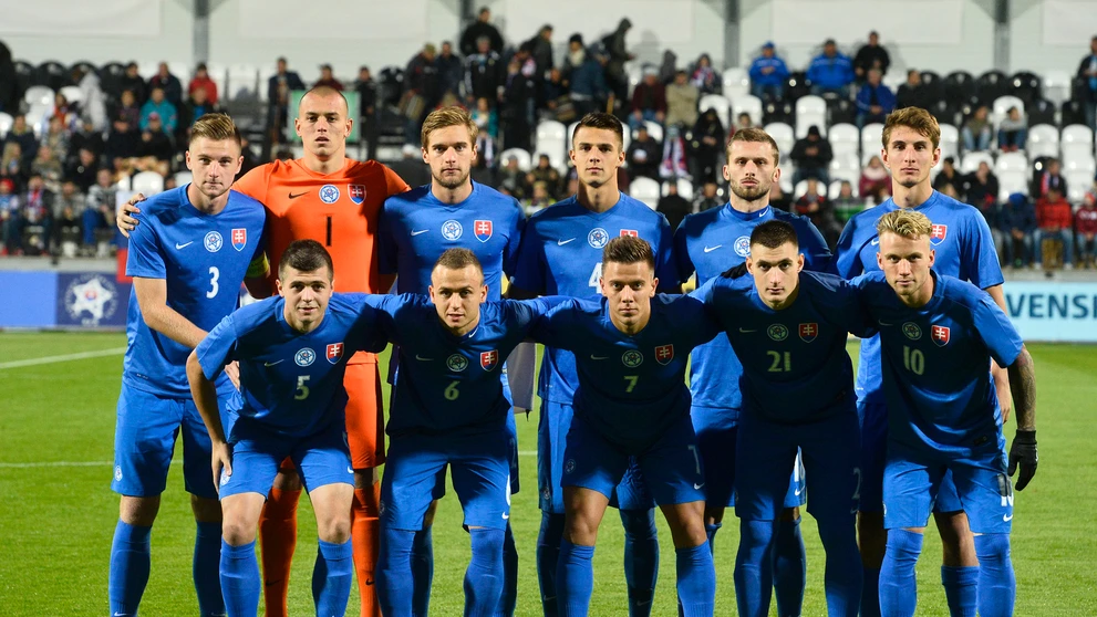 Slovenská futbalová reprezentácia do 21 rokov pred zápasom kvalifikácie ME 2017 proti Bielorusku.