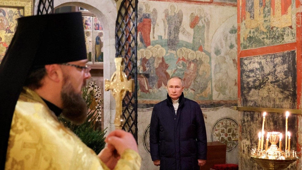 Vianočnú omšu absolvoval Putin v kremeľskom chráme.