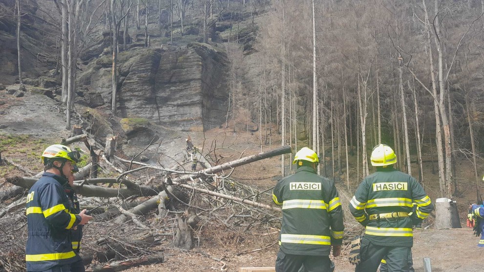 Požiar v NP České Švajčiarsko.