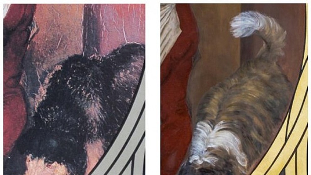 Pôvodná podoba psa na Mánesovom kalendáriu vs. súčasná.