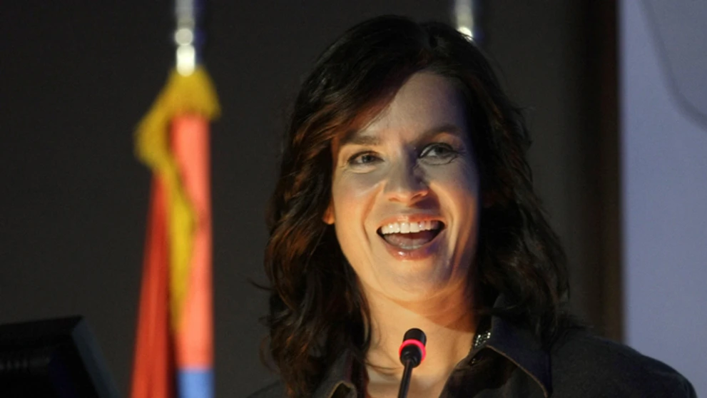 Katarína Wittová na zasadnutí Európskeho olympijského výboru v Belehrade 26.novembra 2010.