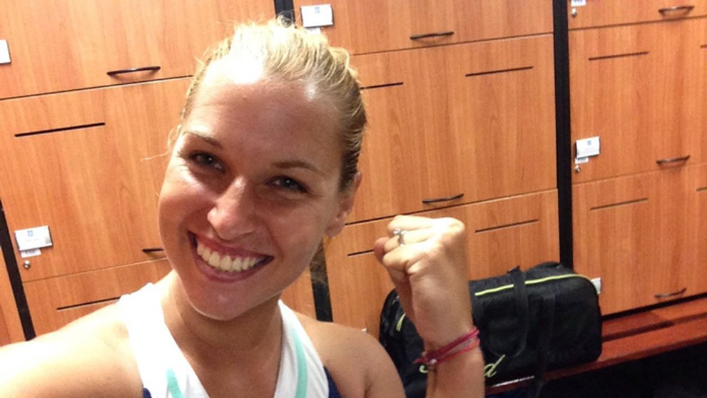Dominika Cibulková po postupe do semifinále dvojhry AO