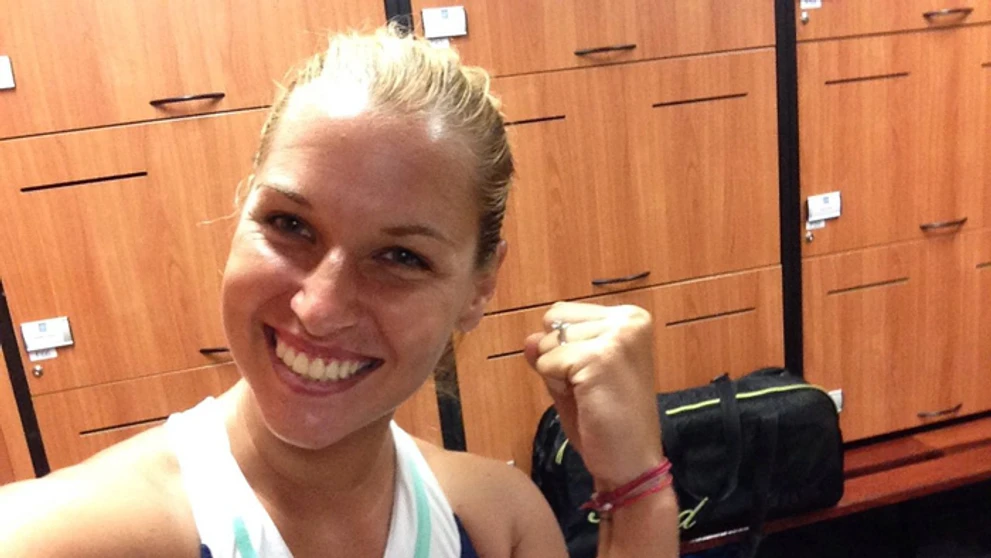 Dominika Cibulková po postupe do semifinále dvojhry AO