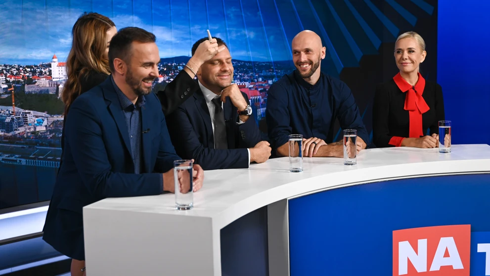 M. Šipoš, T. Taraba, M. Truban a D. Saková v relácii Na telo.