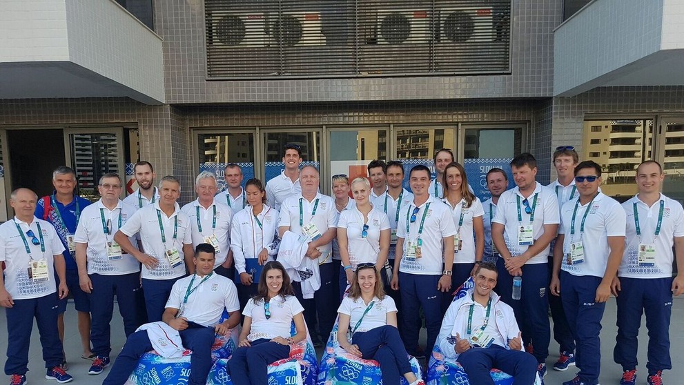 Slovenská výprava v Olympijskej dedine v Riu.