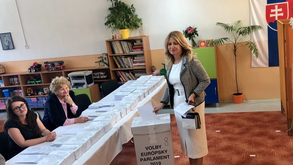 Zuzana Čaputová po odhlasovaní v eurovoľbách.