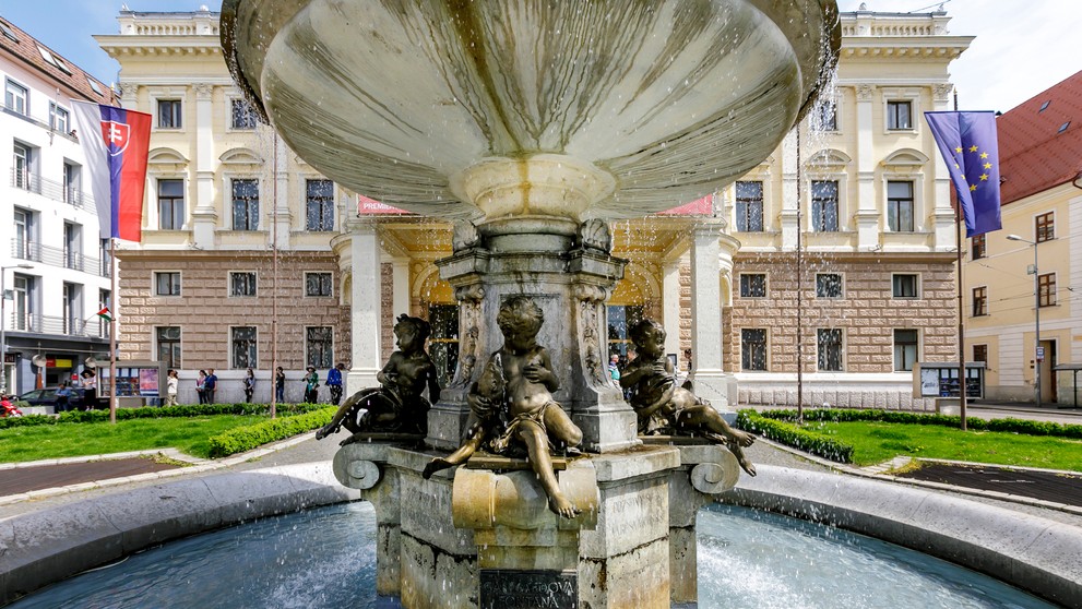Ganymedova fontána v Bratislave.