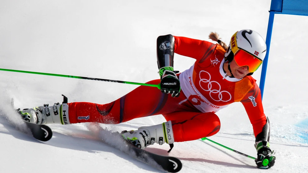 Švédka Frida Hansdotterová v obrovskom slalome na ZOH 2018.