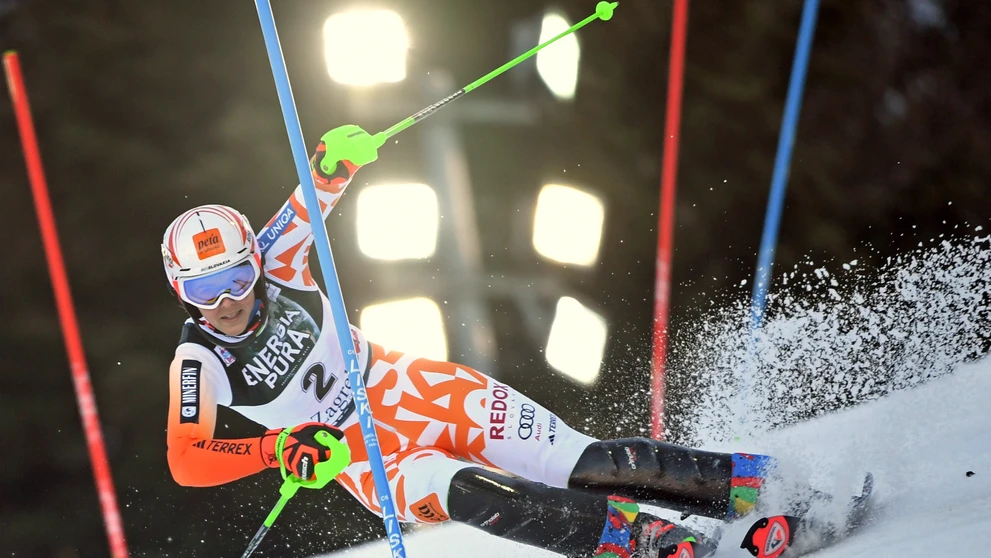 Na snímke slovenská lyžiarka Petra Vlhová v prvom kole slalomu žien Svetového pohára v alpskom lyžovaní v Záhrebe.