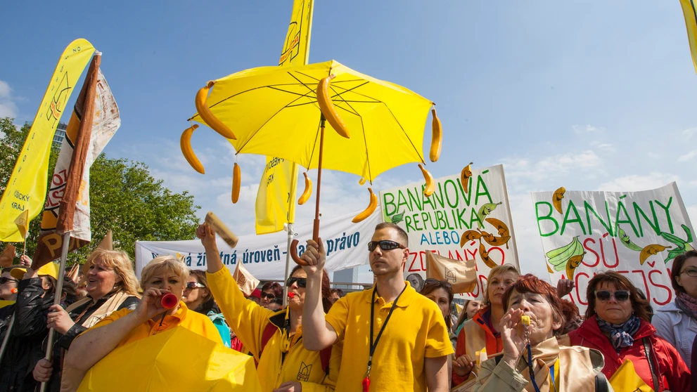 Protest učiteľov v Bratislave 