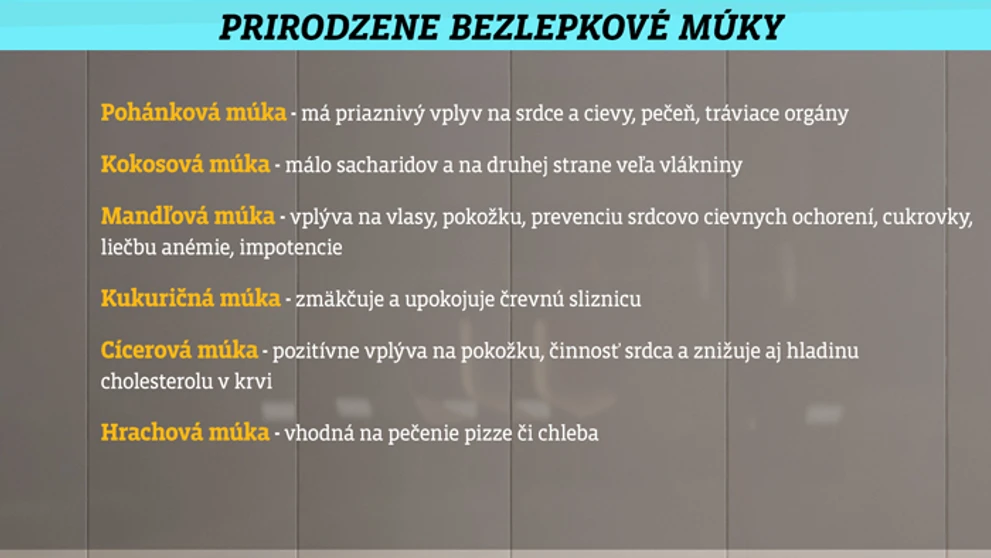 Prirodzené bezlepkové múky.