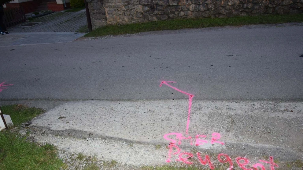 Miesto nehody v obci Dolná Poruba.