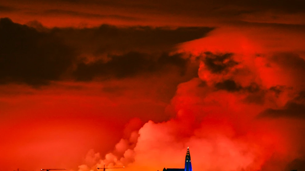 Erupcia na Islande. 