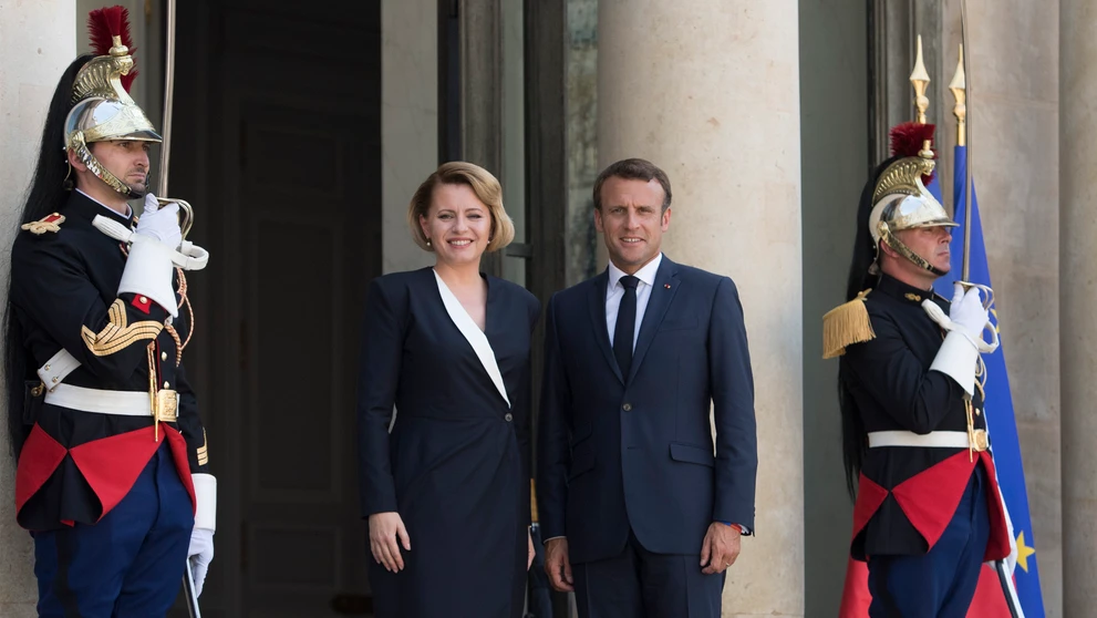 Emanuel Macron privítal v Elyzejskom paláci Zuzanu Čaputovú (24.7.2019)