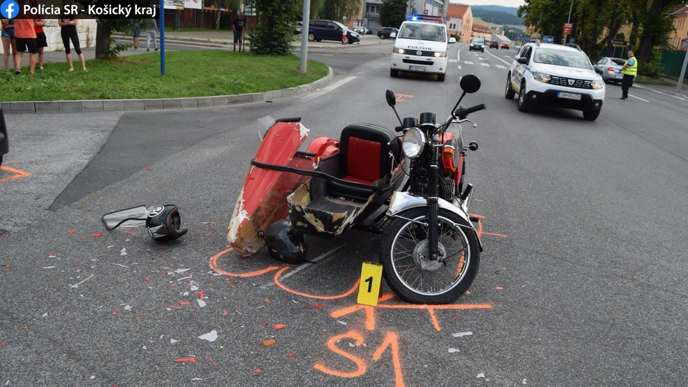 Zničený motocykel
