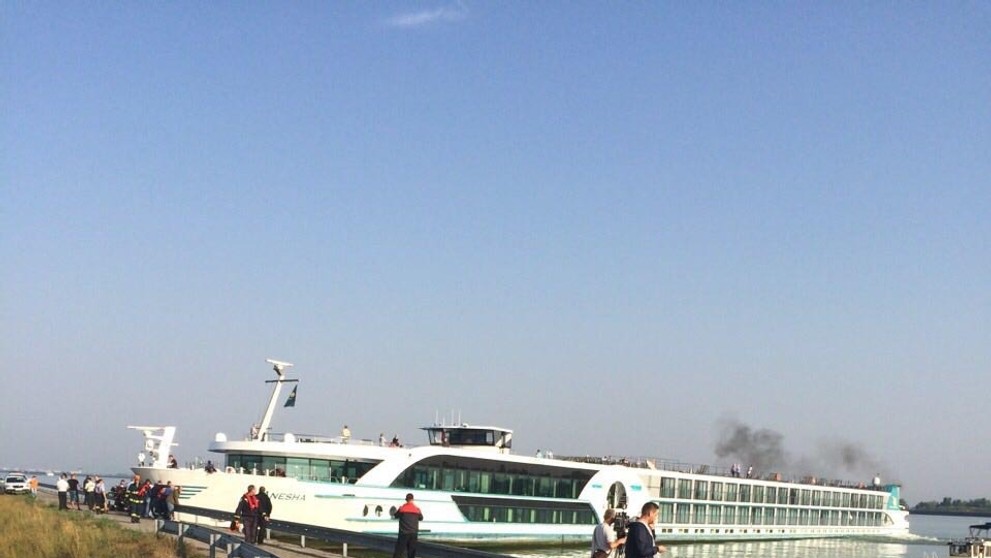 Loď, ktorá havarovala pri Vojke.