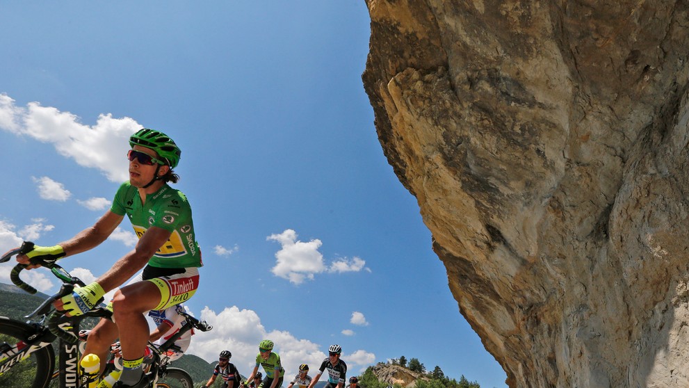 Peter Sagan počas zjazdu v 17. etape.