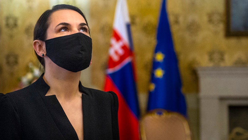 Bieloruská opozičná líderka Svitlana Cichanovská a predseda vlády Igor Matovič. 