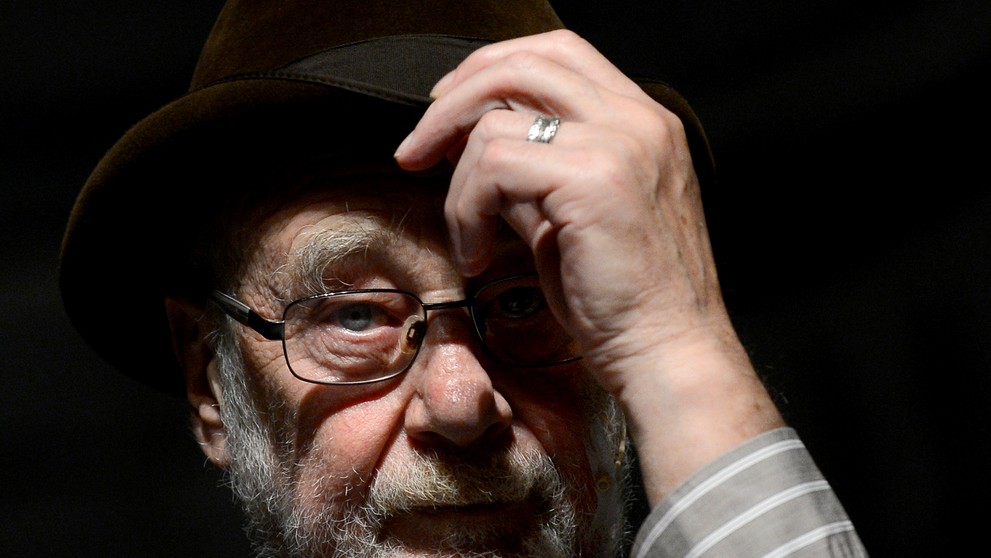 Leopold Haverl (Jozef Katz) počas ukážky z muzikálu "Obchod na korze" (marec 2014).