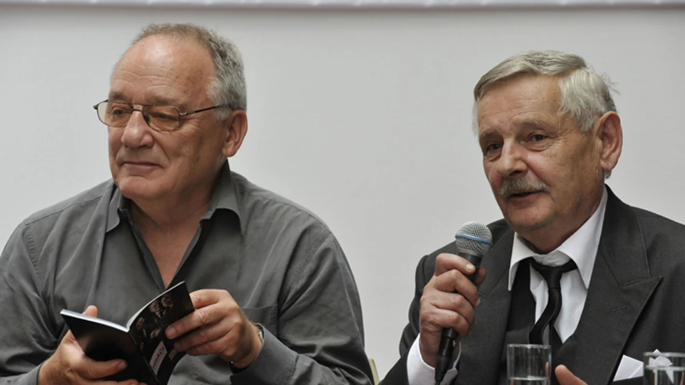 Režisér Ľubomír Vajdička a Juraj Slezáček (2010).