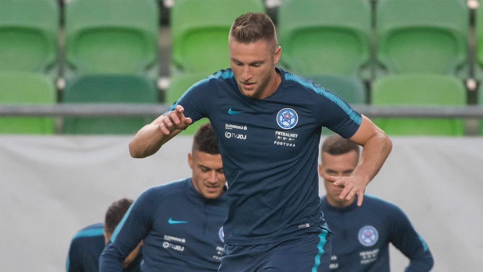 Tréning slovenských futbalistov v Budapešti.