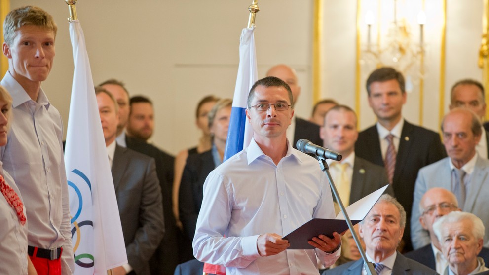 Vedúci výpravy Peter Korčok počas sľubu.